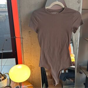 Abercrombie & Fitch seamless rib fabric short-sleeved tee bodysuit